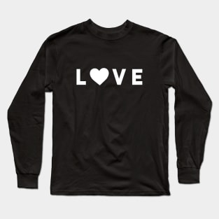 Love lettering design with heart as O  in white Long Sleeve T-Shirt